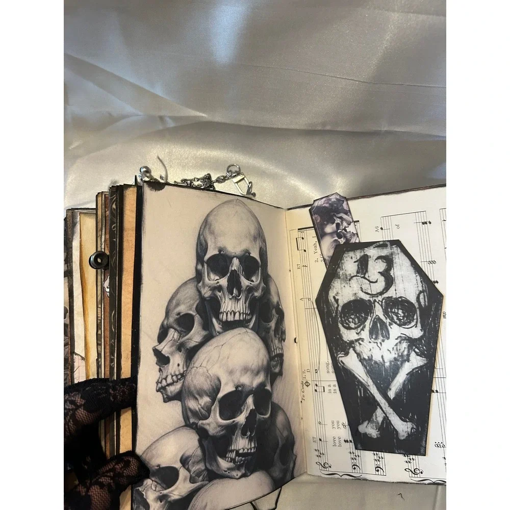 Handmade Gothic Skulls Junk Journal | Mixed Media Art Book‎ | 103 Pages